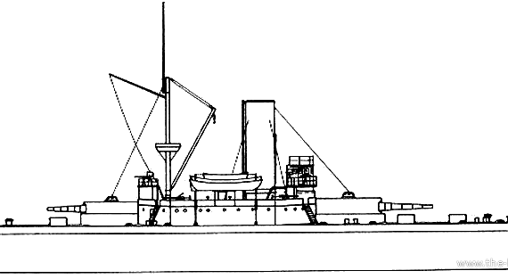 Корабль USS M-6 Monterey (Monitor) (1896) - чертежи, габариты, рисунки