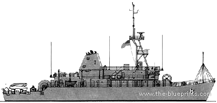 Корабль USS MCM-8 Scout - чертежи, габариты, рисунки