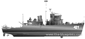 Корабль USS MSO-421 Agile (Minesweeper) - чертежи, габариты, рисунки