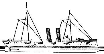 Корабль USS Marblehead (Protected Cruiser) (1894) - чертежи, габариты, рисунки