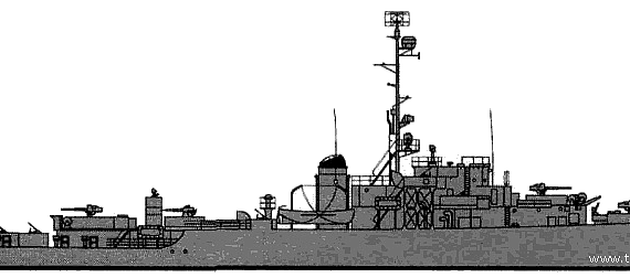 Корабль USS PF-102 Forsyth (Frigate) (1945) - чертежи, габариты, рисунки