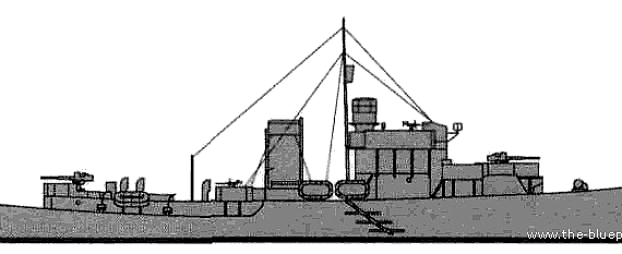 Корабль USS PG-93 Intensity (Corvette) (1945) - чертежи, габариты, рисунки