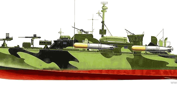 USS PT-596 (Elco 80 Torpedo Boat) - drawings, dimensions, figures