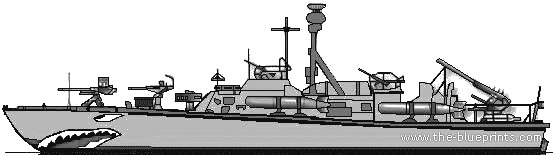 Корабль USS PT Boat - чертежи, габариты, рисунки