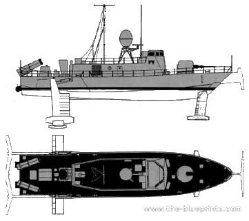 Корабль USS Pegasus (Patrol boat) - чертежи, габариты, рисунки
