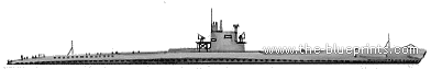 Подводная лодка USS SS-163 Barracuda (1943) - чертежи, габариты, рисунки