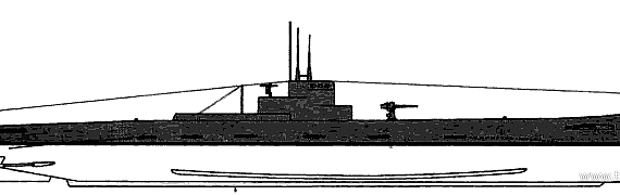 Подводная лодка USS SS-165 Bonita (1940) - чертежи, габариты, рисунки