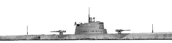 Подводная лодка USS SS-166 Argonaut (1941) - чертежи, габариты, рисунки
