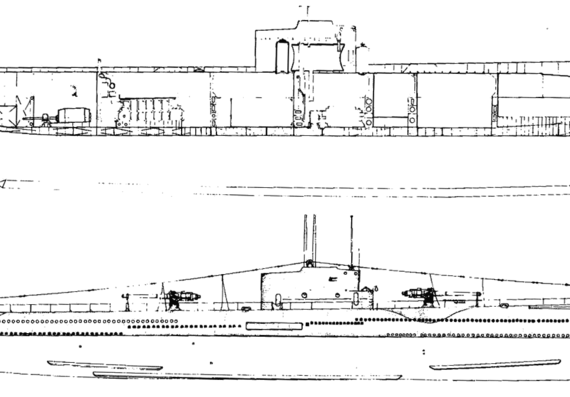 Подводная лодка USS SS-166 Argonaut (1943) - чертежи, габариты, рисунки