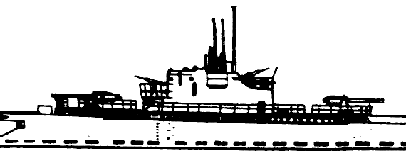 Подводная лодка USS SS-168 Nautilus 1943 (Submarine) - чертежи, габариты, рисунки