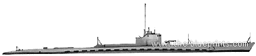 Подводная лодка USS SS-169 Dolphin (1939) - чертежи, габариты, рисунки