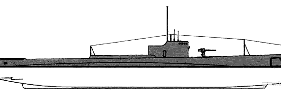 Подводная лодка USS SS-169 Dolphin (1940) - чертежи, габариты, рисунки