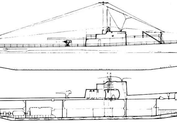 Подводная лодка USS SS-171 Cuttlefish (1944) - чертежи, габариты, рисунки