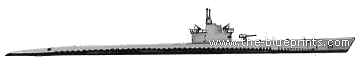 Подводная лодка USS SS-173 Pike (1939) - чертежи, габариты, рисунки