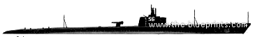 Подводная лодка USS SS-187 Sturgeon (1938) - чертежи, габариты, рисунки