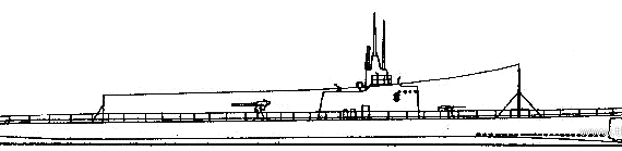 Подводная лодка USS SS-198 Tambor (Tambor class) (1940) - чертежи, габариты, рисунки