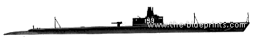 Подводная лодка USS SS-199 Tautog (1940) - чертежи, габариты, рисунки