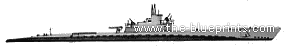 Подводная лодка USS SS-205 Marlin (1942) - чертежи, габариты, рисунки