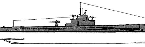 Подводная лодка USS SS-205 Marlin (1944) - чертежи, габариты, рисунки