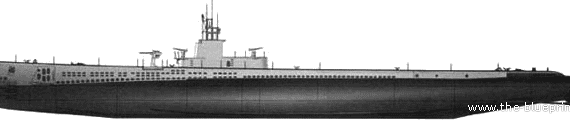 Подводная лодка USS SS-212 Gato (Submarine) (1944) - чертежи, габариты, рисунки