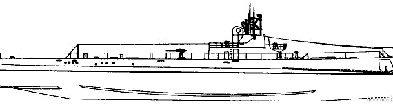 Подводная лодка USS SS-213 Greenling (Gato class) (1944) - чертежи, габариты, рисунки