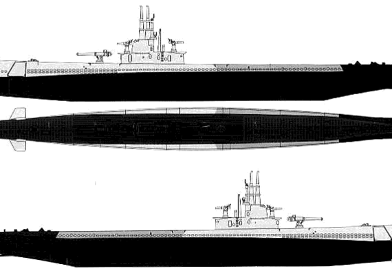 Подводная лодка USS SS-285 Balao - чертежи, габариты, рисунки
