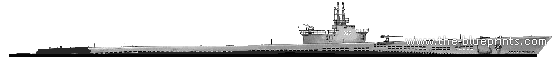 Подводная лодка USS SS-285 Balao (1941) - чертежи, габариты, рисунки