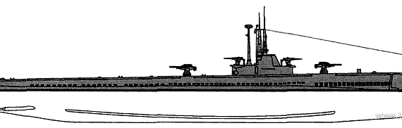Подводная лодка USS SS-306 Tang (1944) - чертежи, габариты, рисунки
