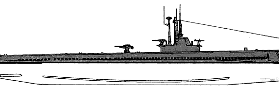 Подводная лодка USS SS-421 Trutta (1945) - чертежи, габариты, рисунки