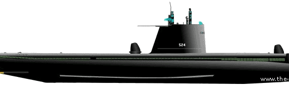 Submarine USS SS-524 Pickerel (Submarine) - drawings, dimensions, figures
