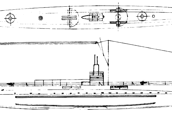Submarine USS SS-52 AA-1 (1920) - drawings, dimensions, figures
