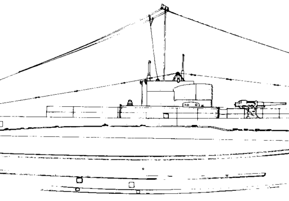 Submarine USS SS-78 R-1 (1919) - drawings, dimensions, figures