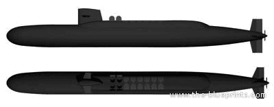 Подводная лодка USS SSBN-598 George Washingtom - чертежи, габариты, рисунки