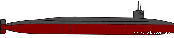 USS SSBN-733 Nevada (Submarine) - drawings, dimensions, figures