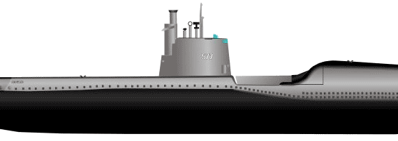 Подводная лодка USS SSG-577 Growler (Submarine) - чертежи, габариты, рисунки