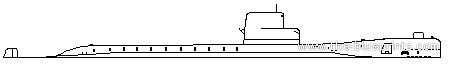 Подводная лодка USS SSN-575 Seawolf - чертежи, габариты, рисунки