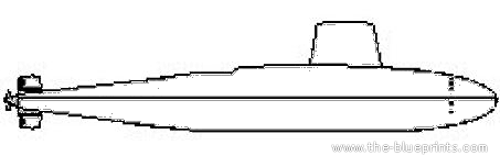 Подводная лодка USS SSN-585 Skipjack - чертежи, габариты, рисунки