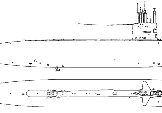 Submarine USS SSN-637 Sturgeon {Submarine) - drawings, dimensions, figures