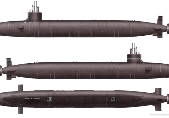 Подводная лодка USS SSN-774 Virginia (Submarine) - чертежи, габариты, рисунки