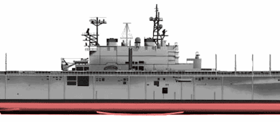 Корабль USS Saipan Lha-2 - чертежи, габариты, рисунки
