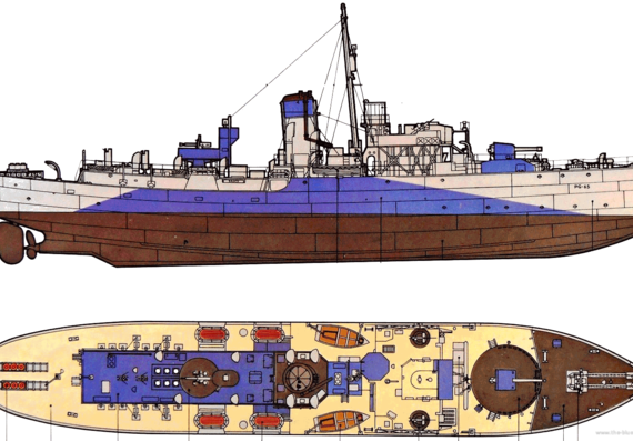 Корабль USS Saucy (Corvette) - чертежи, габариты, рисунки