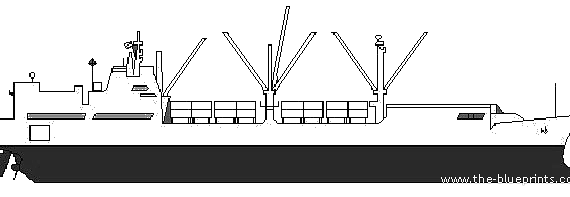 Корабль USS T-AVB 3 Wright - чертежи, габариты, рисунки