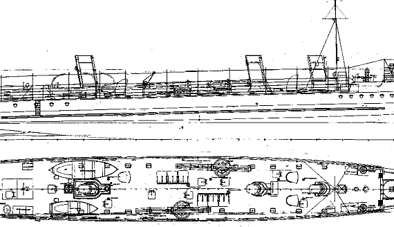 Корабль USS TB-33 Thornton (Torpedo Boat) (1909) - чертежи, габариты, рисунки