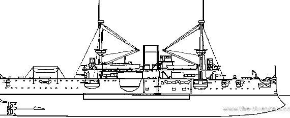 Корабль USS Texas (Battleship 2nd Class) (1891) - чертежи, габариты, рисунки