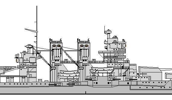 Корабль US BB-35 Texas Battlecruser Conversion (1936) - чертежи, габариты, рисунки