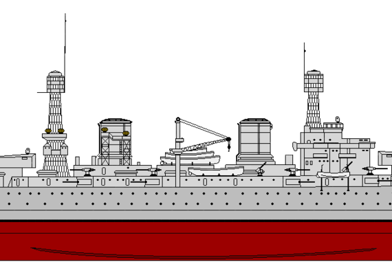 Корабль US CC-1 Lexington - чертежи, габариты, рисунки