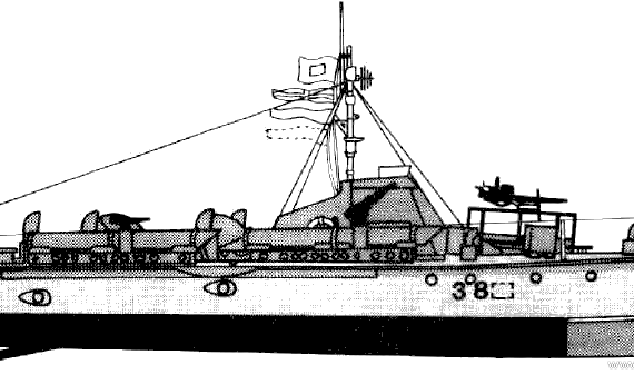 Vosper MTB ship - drawings, dimensions, figures