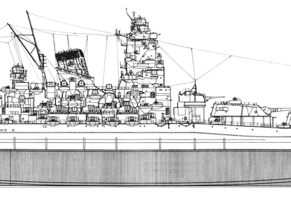 Корабль Yamato - чертежи, габариты, рисунки