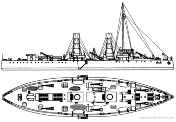 Корабль Yermak (Icebreaker) - чертежи, габариты, рисунки