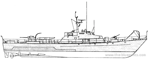 Корабль turkish naval force turk type patrol boat buit made (1969) - чертежи, габариты, рисунки